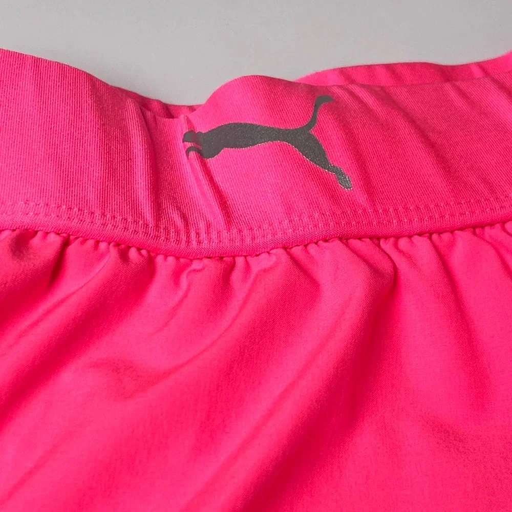 Puma Girls 2 Piece Activewear Set Grey Rainbow Logo Shirt Pink Skort Size 6 - Picture 6 of 7